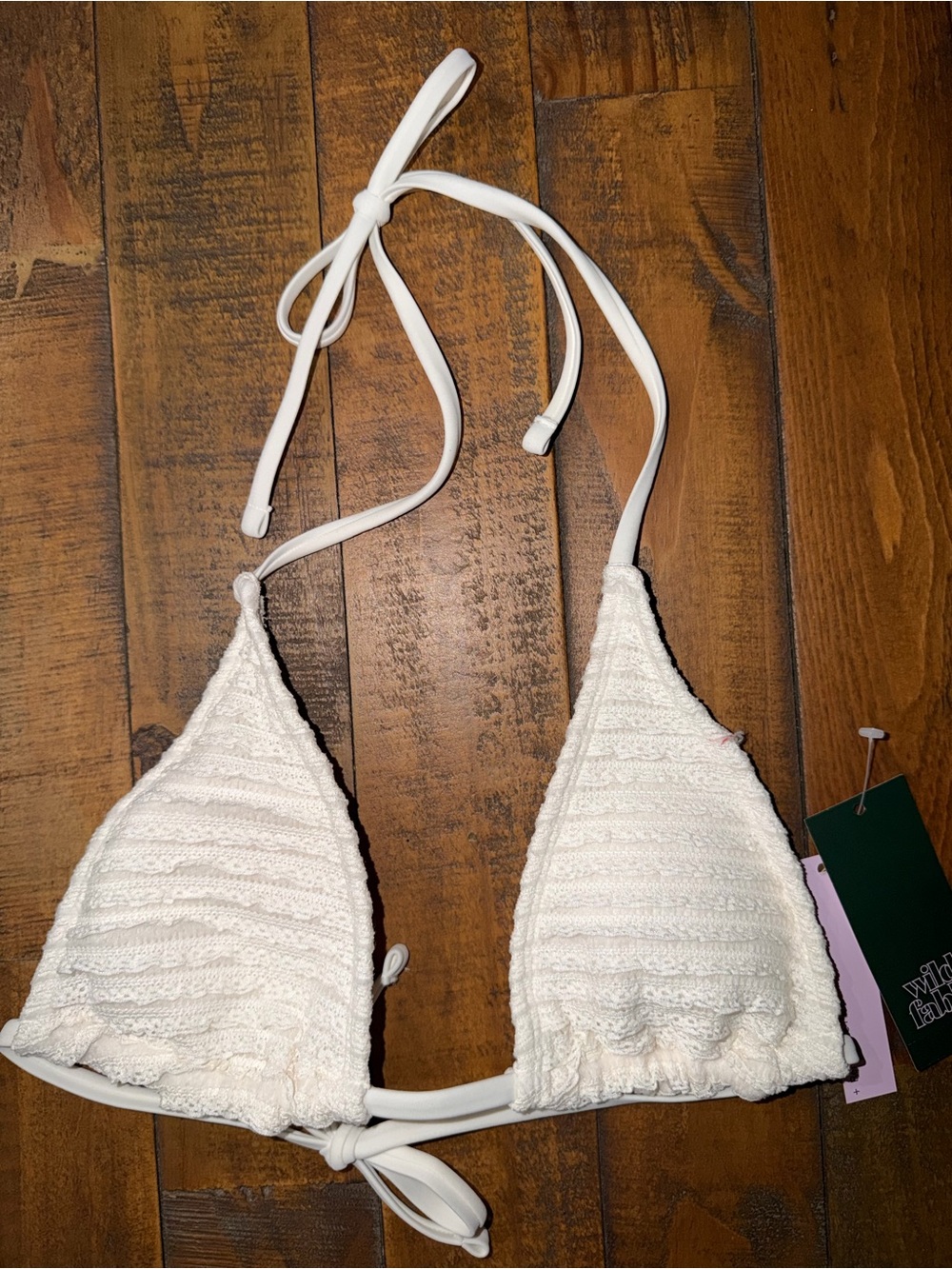 Target White Crochet Triangle Bikini Top
